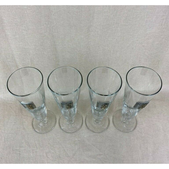 PGA Tour Pilsner Beer Golf Glasses 8 oz Pewter Emblem Set of 4 - Picture 4 of 7